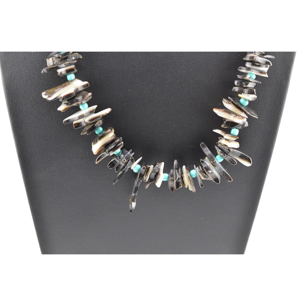 Mary W Roanhorse, Navajo Black Lip Oyster Shell, Beaded Necklace