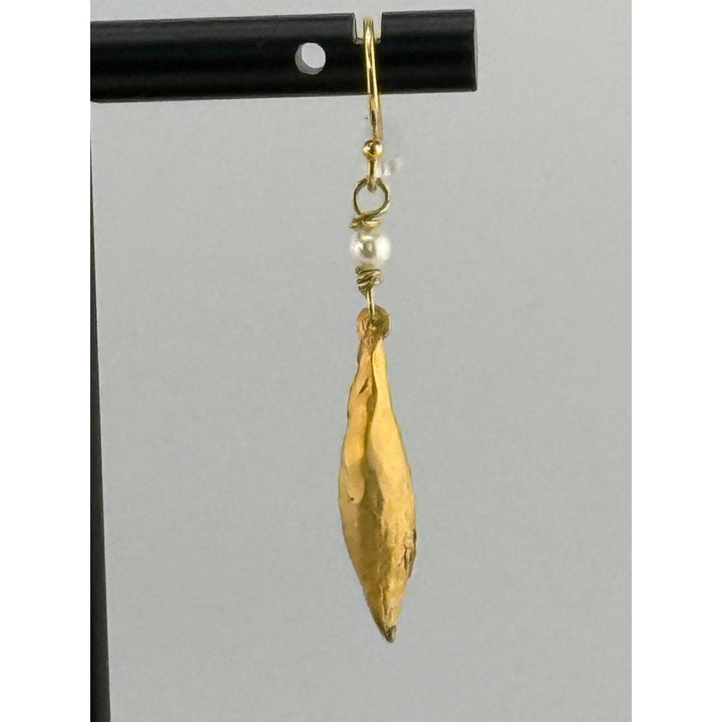 Michael Michaud Leaf and Bud Drop Wire Earrings
