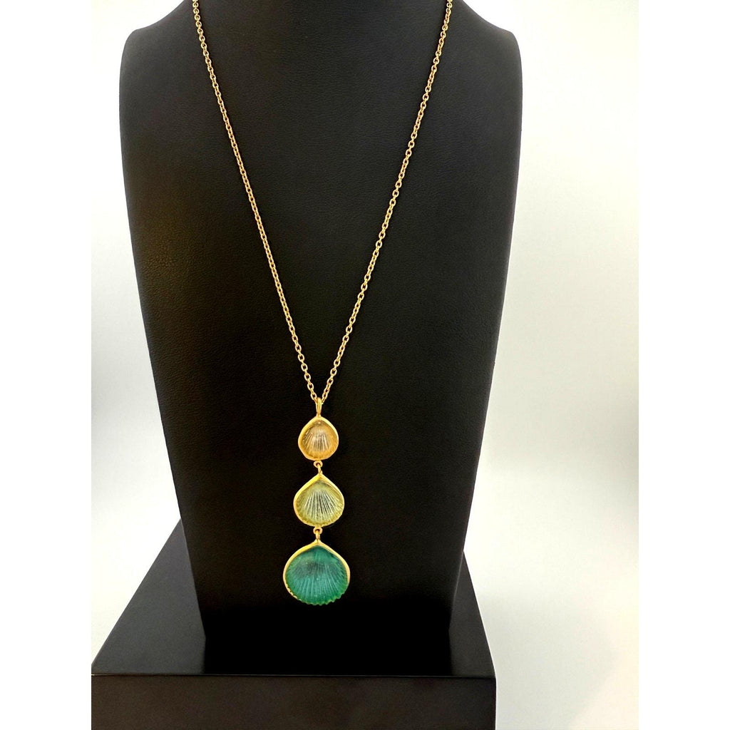 Michael Vincent Michaud 18K Gold Plated Shell Pendant Necklace