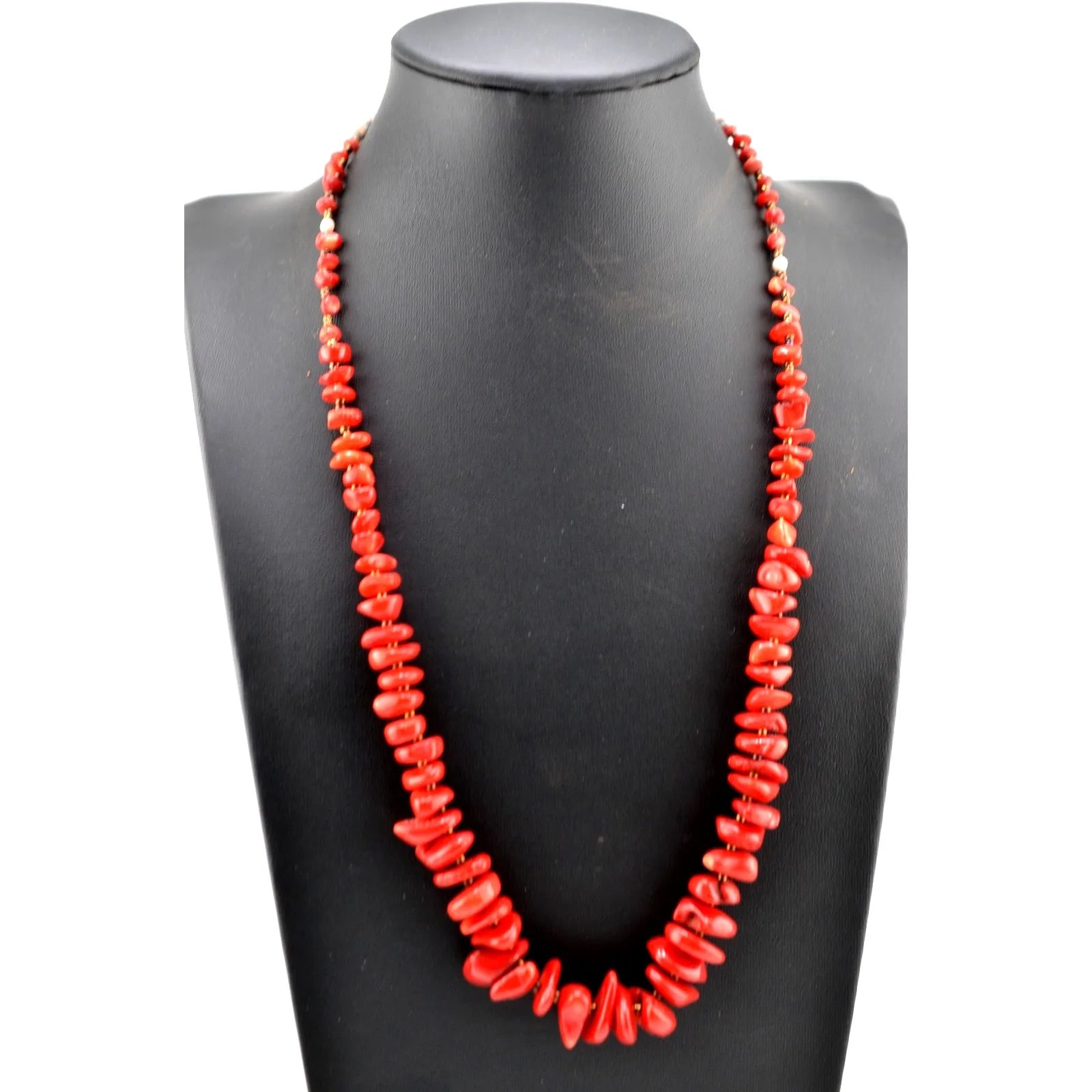 Mary Winona Roanhorse Navajo Coral Seashell Heishi Necklace