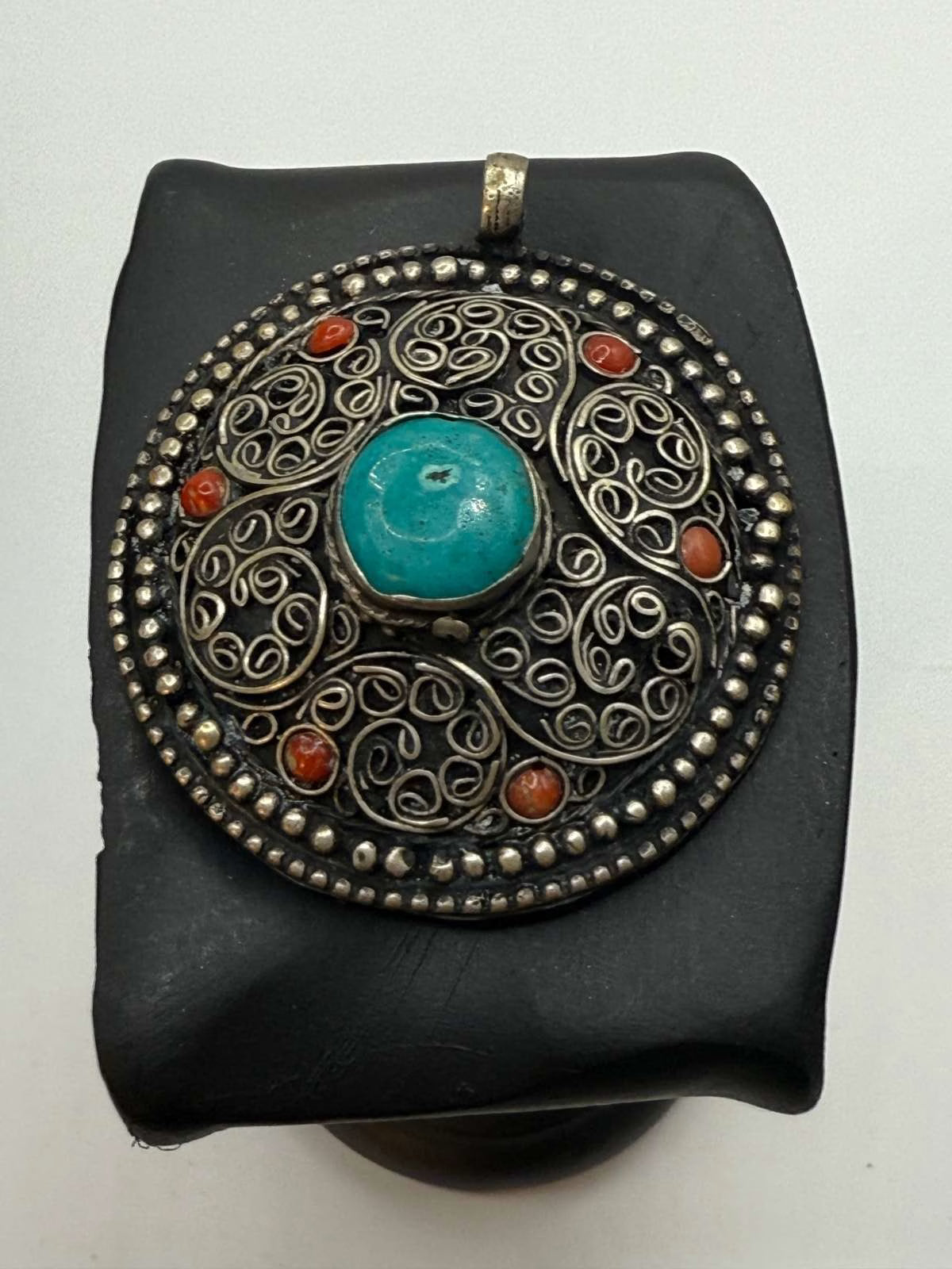Vintage Coral and Turquoise Indian/Tibetan Pendant