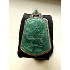 Rare Emerald Jadeite Dragon Locket Pendant