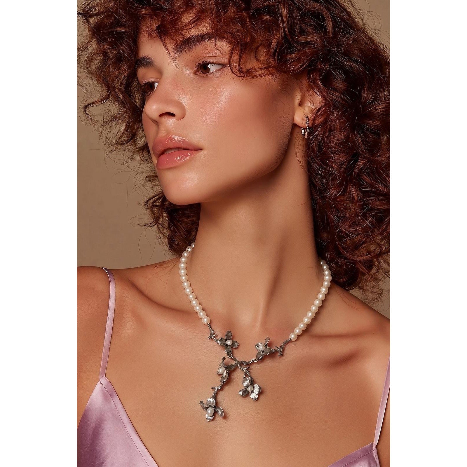 Rare Vintage Michael Michaud Dogwood Sprig Necklace - 16.5"