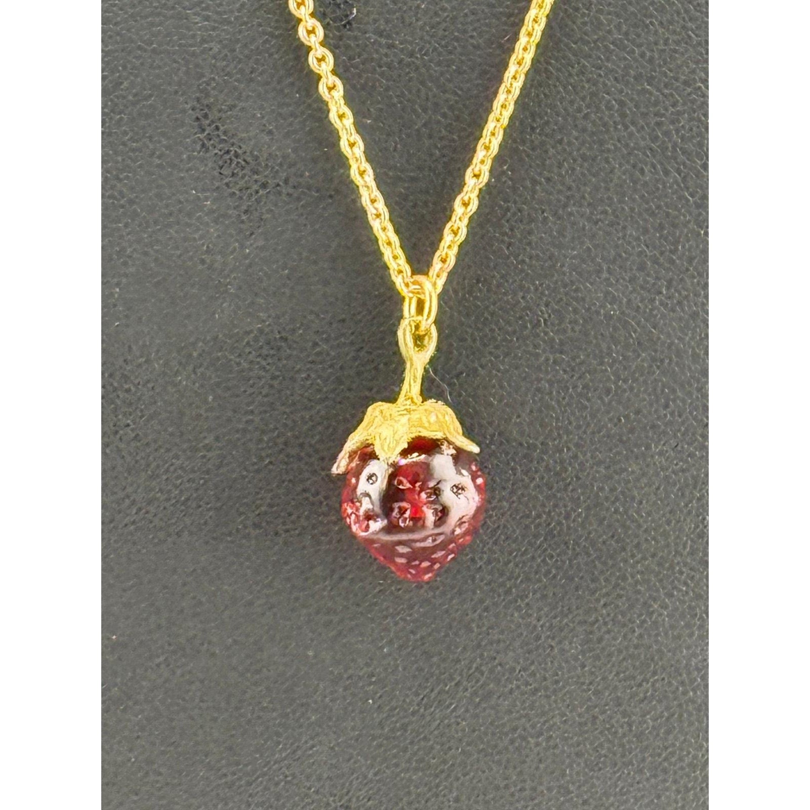 Michael Michaud Strawberry Dainty Pendant Necklace