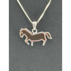 Sterling Silver Purple Horse Pendant Necklace