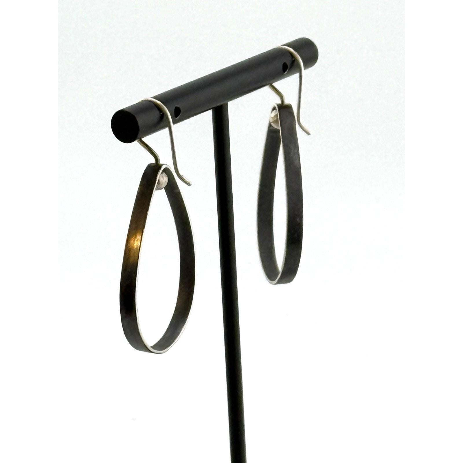 Jane Diaz Sterling Silver Triangle Mobile Drop Earrings
