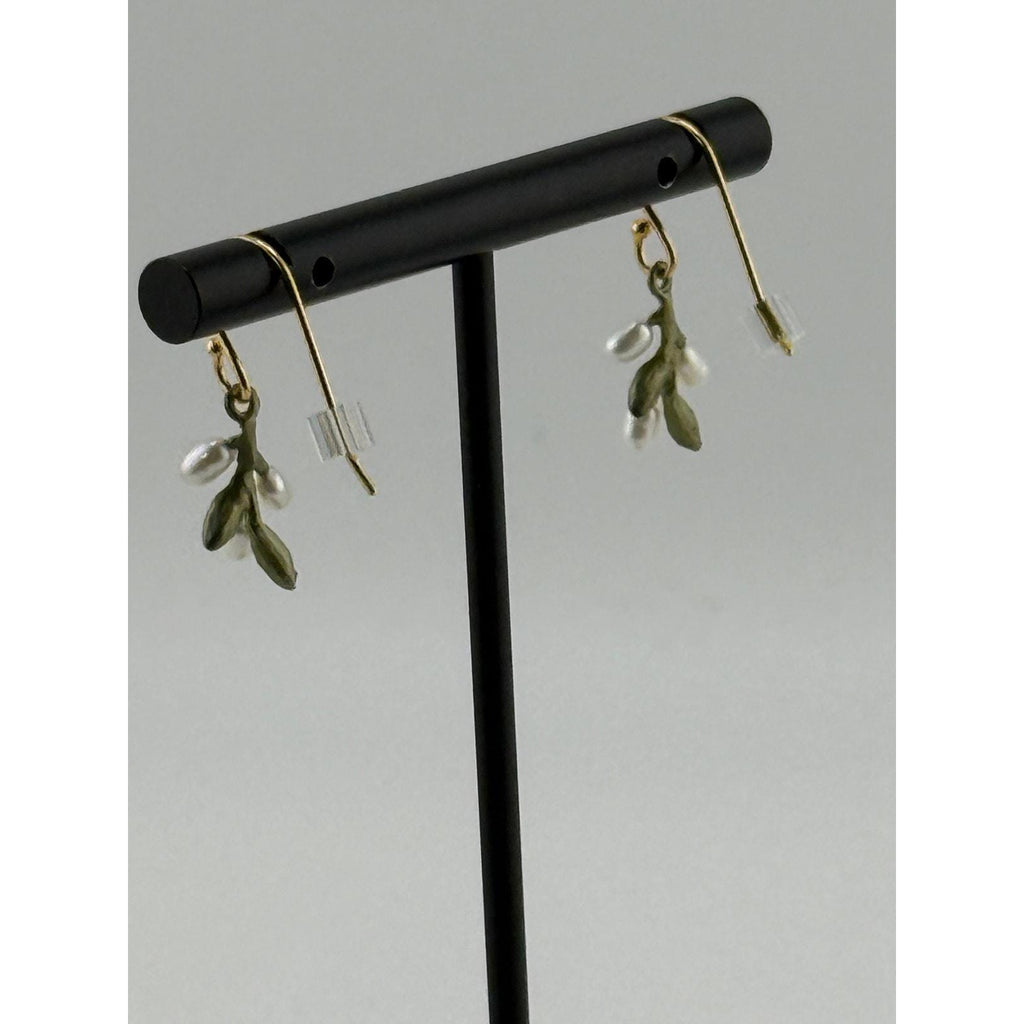 Michael Michaud Flowering Thyme Dainty Dangle Wire Earrings