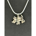 Vintage Sterling Silver Scotty Dog Pendant Necklace