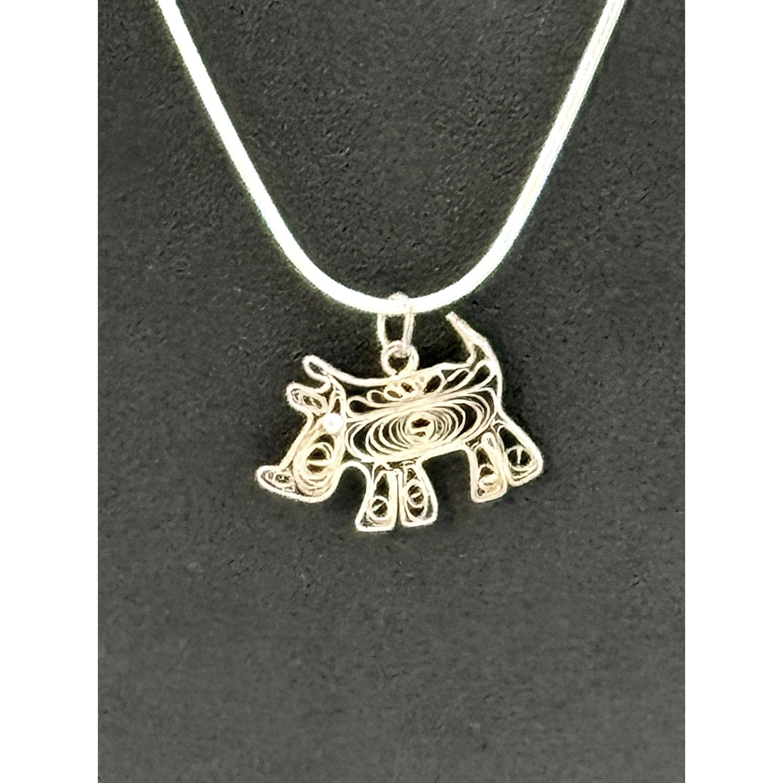 Vintage Sterling Silver Scotty Dog Pendant Necklace