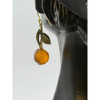 Michael Michaud Orange Blossom Leaf Drop Wire Earrings