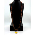 Yellow Howlite Pendant on Copper Chain Necklace