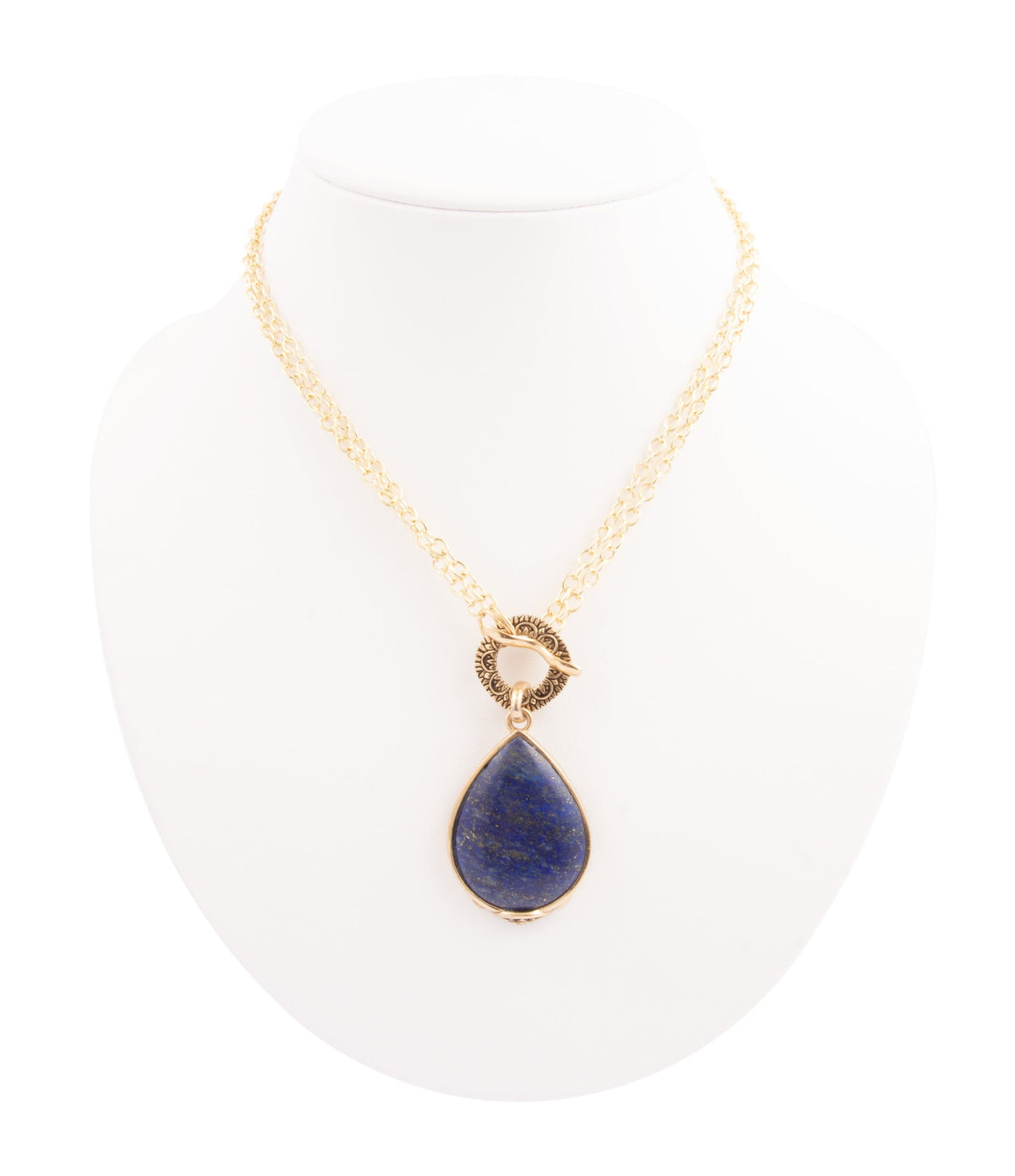 Barse Jewelry Abby Blue Lapis Golden Pendant Necklace - Sarasotabydesign
