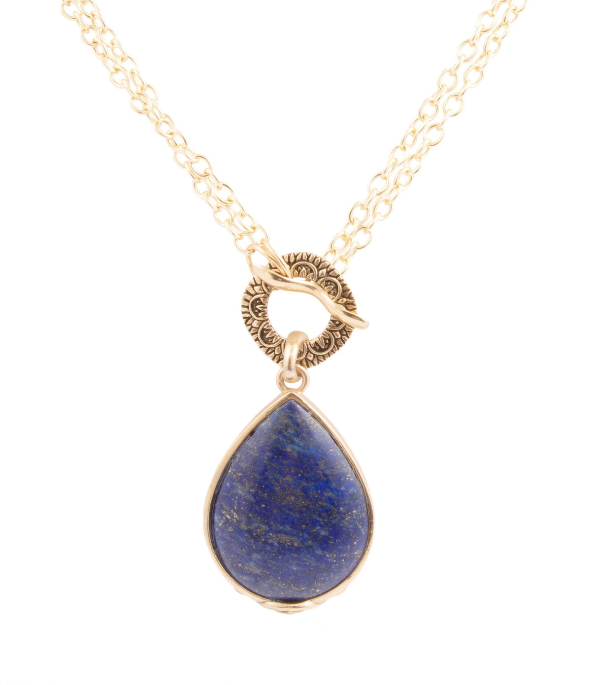 Barse Jewelry Abby Blue Lapis Golden Pendant Necklace - Sarasotabydesign