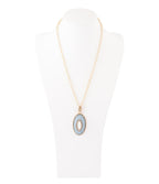 Barse Jewelry Blue Denim Dreams White Mother of Pearl Golden Pendant Necklace - Sarasotabydesign