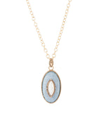 Barse Jewelry Blue Denim Dreams White Mother of Pearl Golden Pendant Necklace - Sarasotabydesign