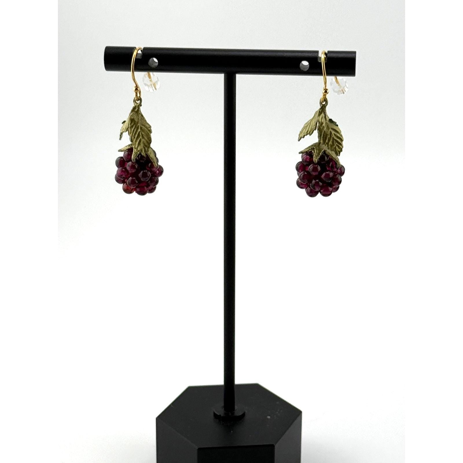Michael Michaud Raspberry Drop Wire Earrings