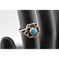 Native American Navajo 925 Sterling Turquoise Ring Size 2.5