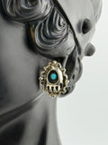 Annie Spencer Turquoise Bear Claw Stud Earrings