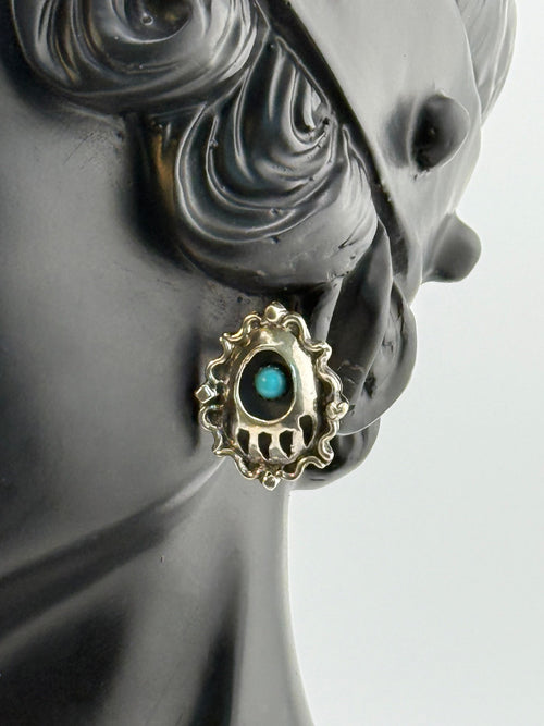 Annie Spencer Turquoise Bear Claw Stud Earrings