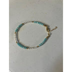 Amazonite Freshwater Pearl Beaded Gold Filled Bracelet