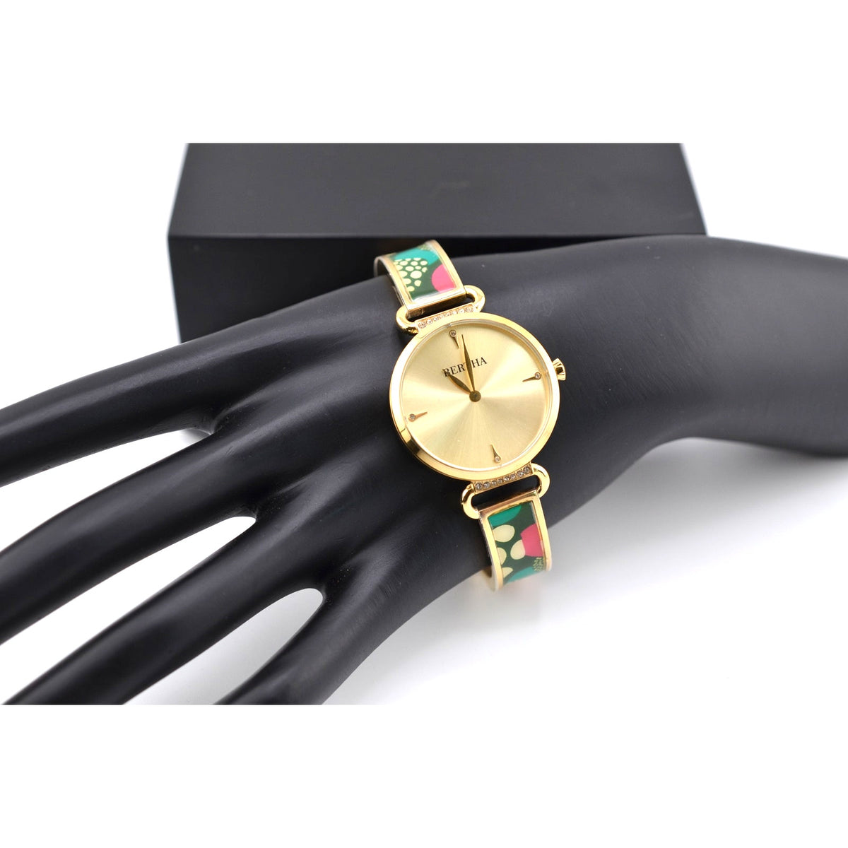 Bertha Katherine Enamel-Designed Bracelet Watch NIB with COA