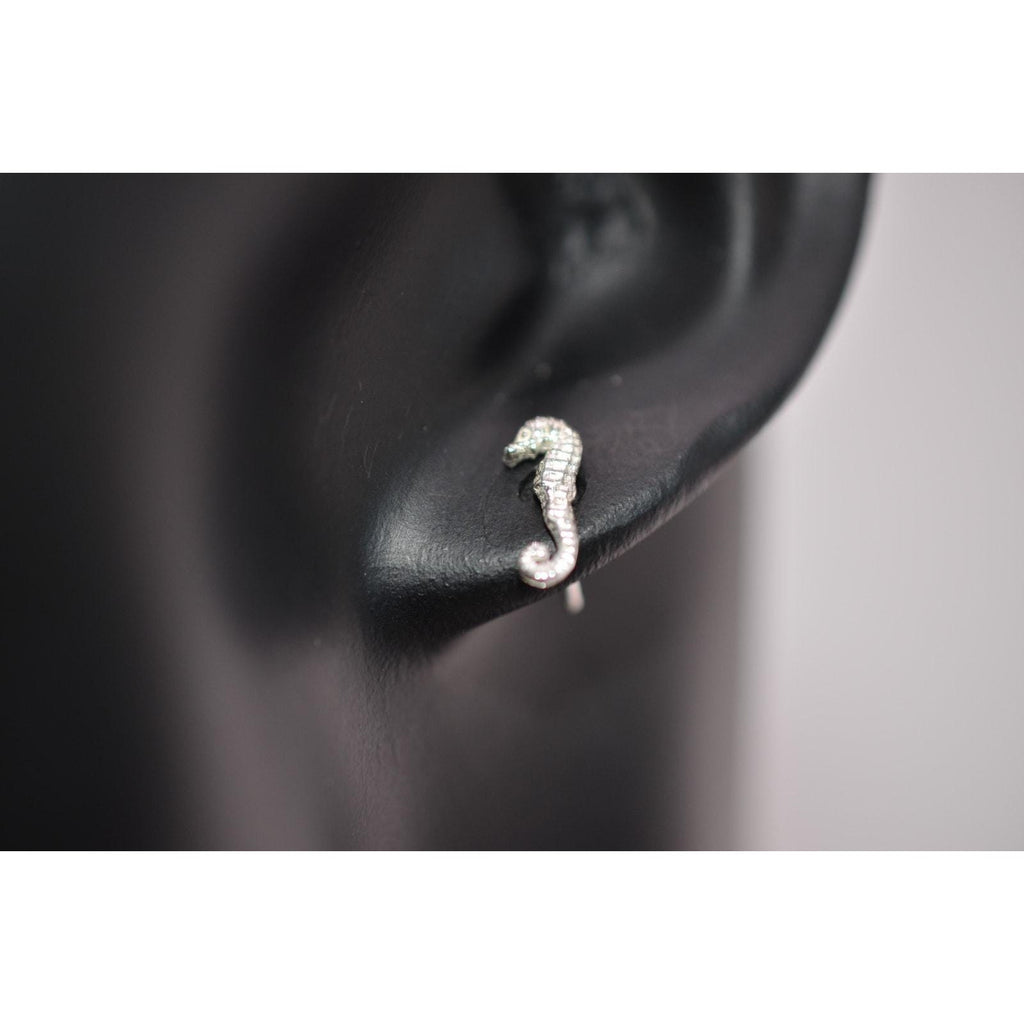 Catherine Weitzman Sterling Silver Seahorse Stud Earrings