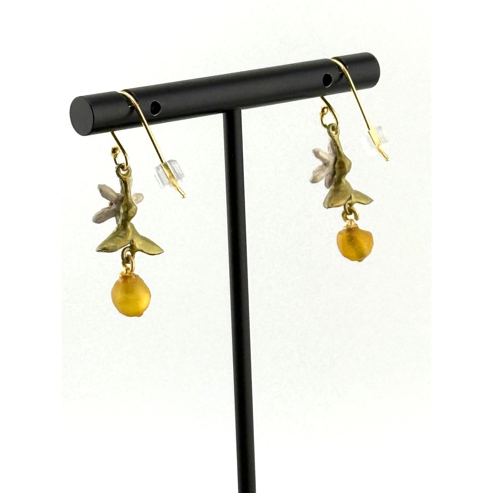 Michael Michaud Dainty Orange Blossom Wire Earrings