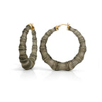 Gold & Honey Blackberry Lucite Bamboo Hoop Earrings