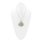 Barse Jewelry Blue Turquoise Long Golden Chain Necklace