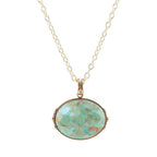 Barse Jewelry Blue Turquoise Long Golden Chain Necklace