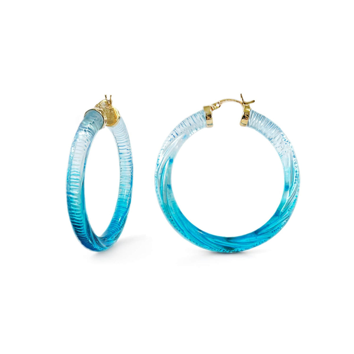 Gold & Honey Ombre Painted INSTYLE Lucite Hoop Earrings