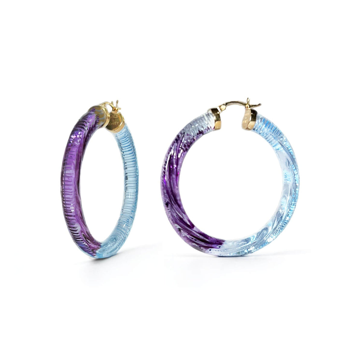 Gold & Honey Ombre Painted INSTYLE Lucite Hoop Earrings