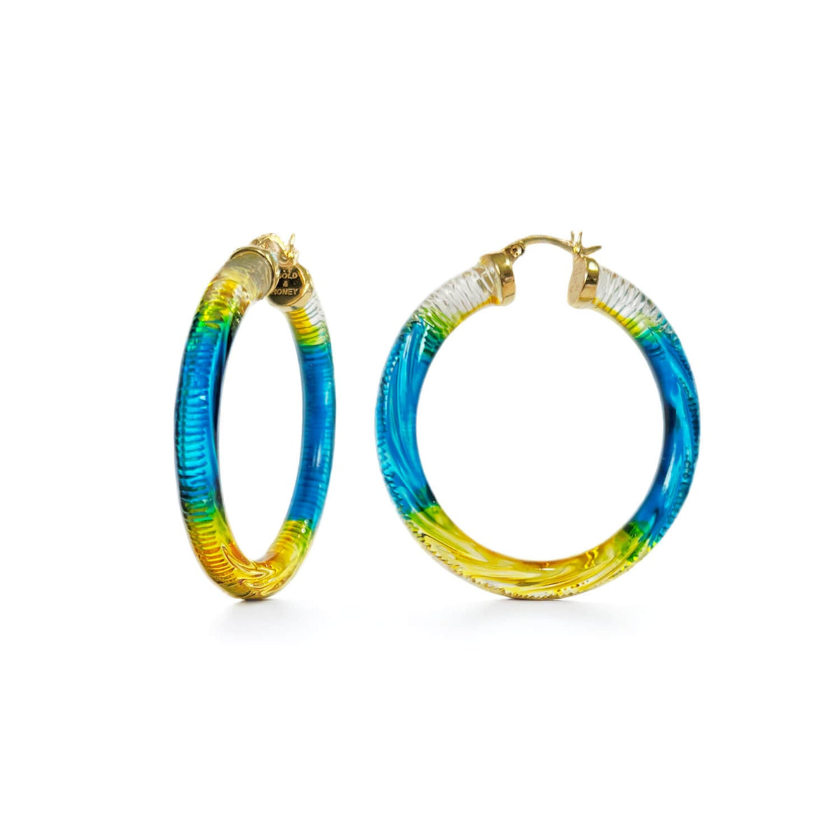 Gold & Honey Ombre Painted INSTYLE Lucite Hoop Earrings