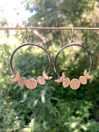 Alison Morse Moon Phase Hoop Earrings in Oxidized Sterling Silver and Brass
