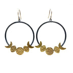 Alison Morse Moon Phase Hoop Earrings in Oxidized Sterling Silver and Brass