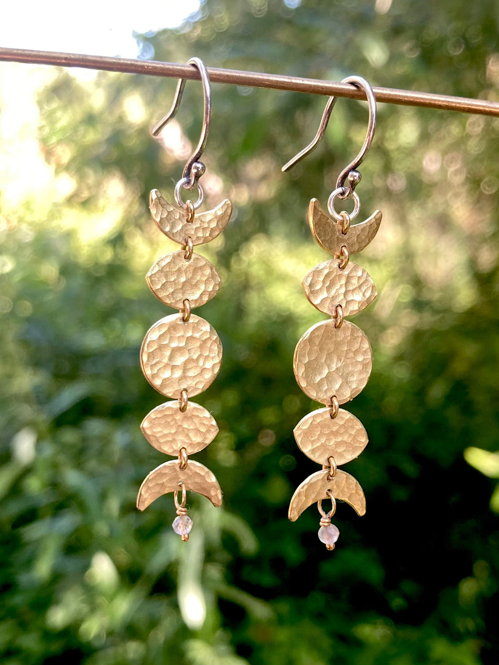 Alison Morse Moon Phase Earrings in Brass