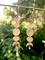 Alison Morse Moon Phase Earrings in Brass