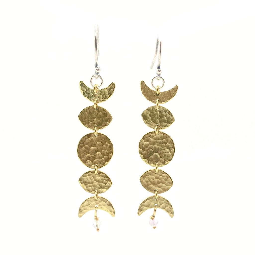 Alison Morse Moon Phase Earrings in Brass