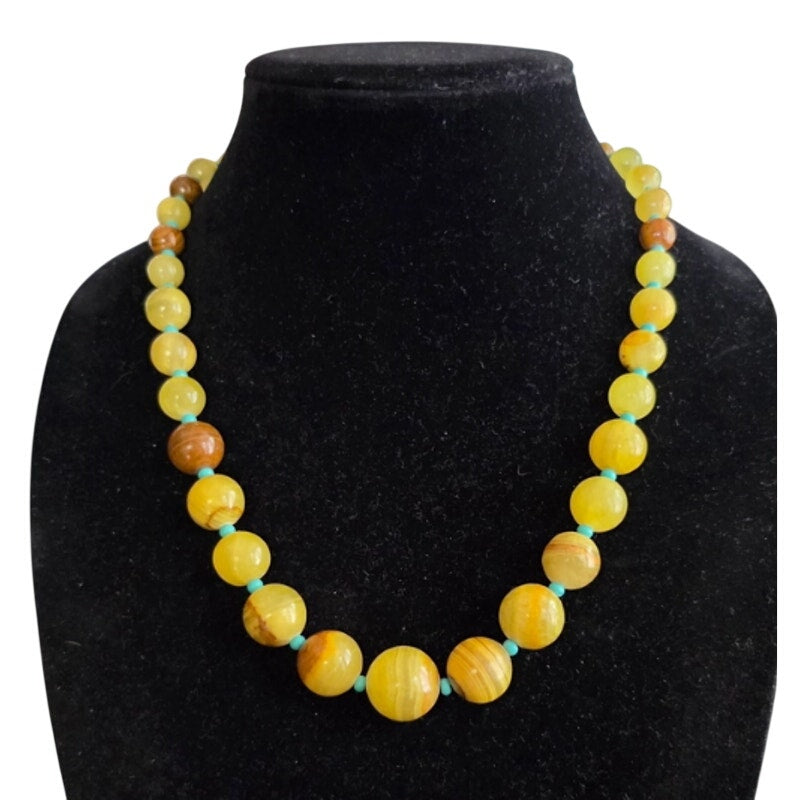Navajo Mary W Roanhorse 'Chamisa'-Striped Agate Necklace