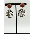Vintage Navajo Etta Endito Rhodochrosite SS Earrings