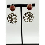 Vintage Navajo Etta Endito Rhodochrosite SS Earrings