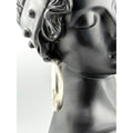 Large Sterling Stamped Silver Half Hoop Earrings