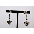 Vintage Set of Two 925 Silver Cat Stud and Dangle Earrings