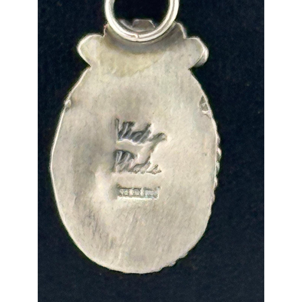 Navajo Vicky Hicks Handmade Sterling Silver White Buffalo Pendant Necklace