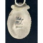 Navajo Vicky Hicks Handmade Sterling Silver White Buffalo Pendant Necklace
