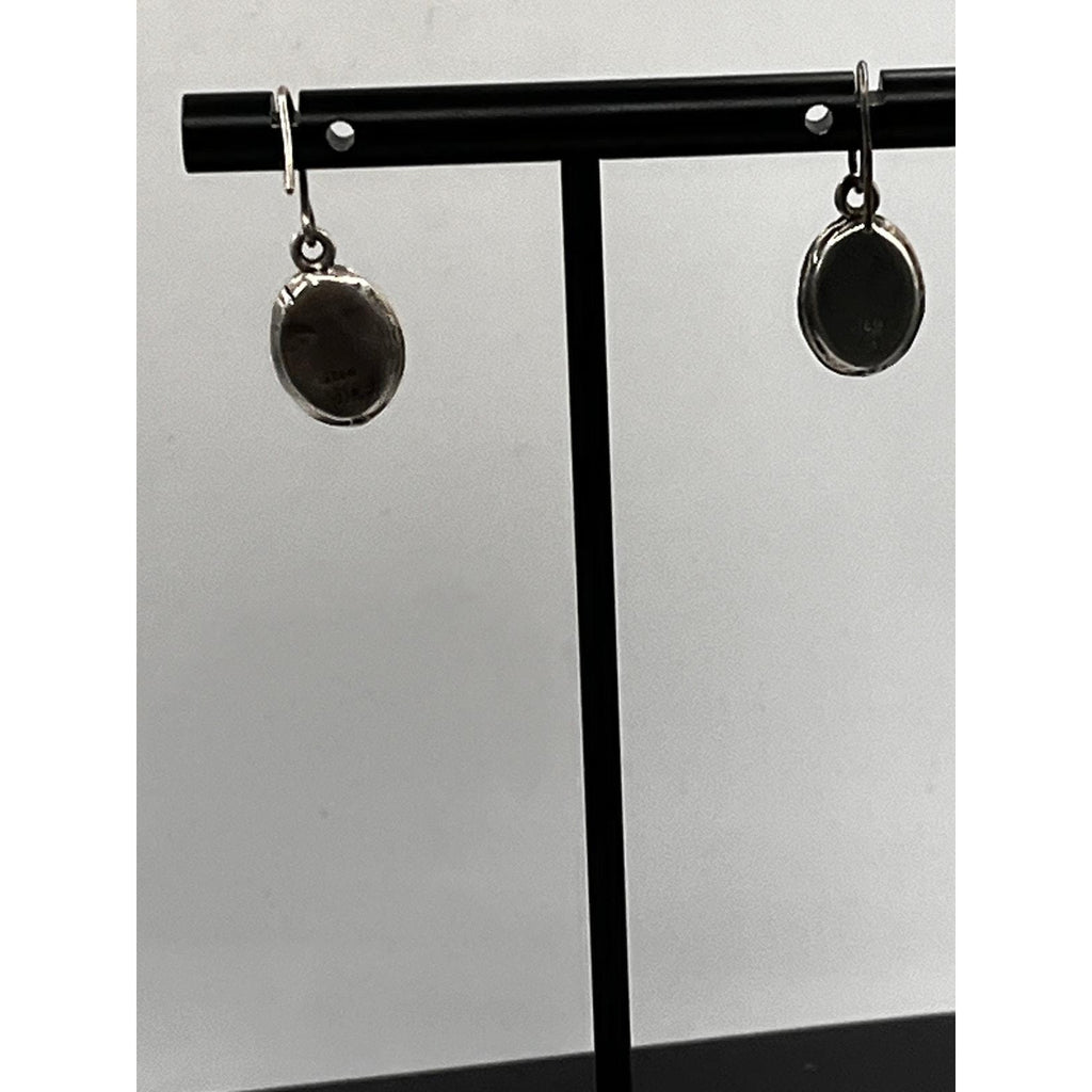 Vintage 925 Sterling Silver Onyx Dangle Earrings
