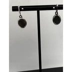 Vintage 925 Sterling Silver Onyx Dangle Earrings