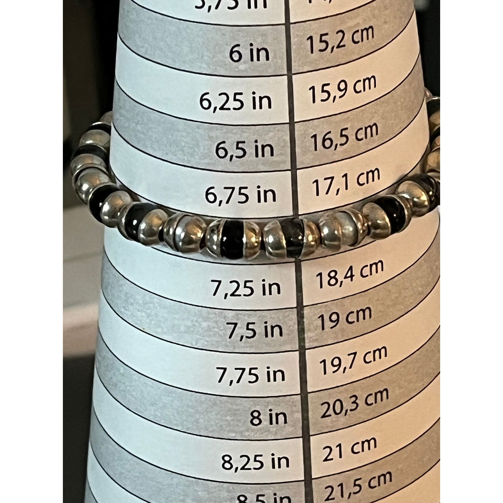 Vintage 925 Sterling Silver Mexico Beaded Bracelet