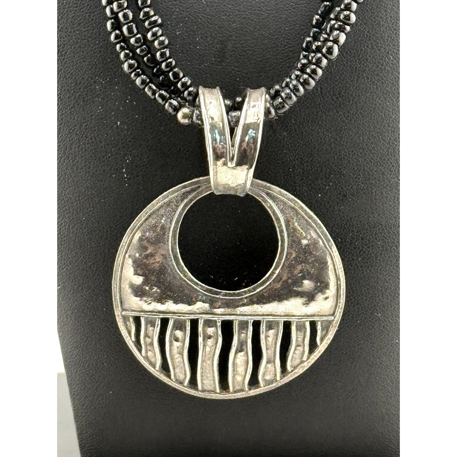 Silpada Sterling Silver 'Cascading Waves' Circle Pendant Necklace