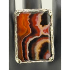 Nadine Leo Mississippi River Pearl Co Sterling Silver Agate Ring Size 7.5